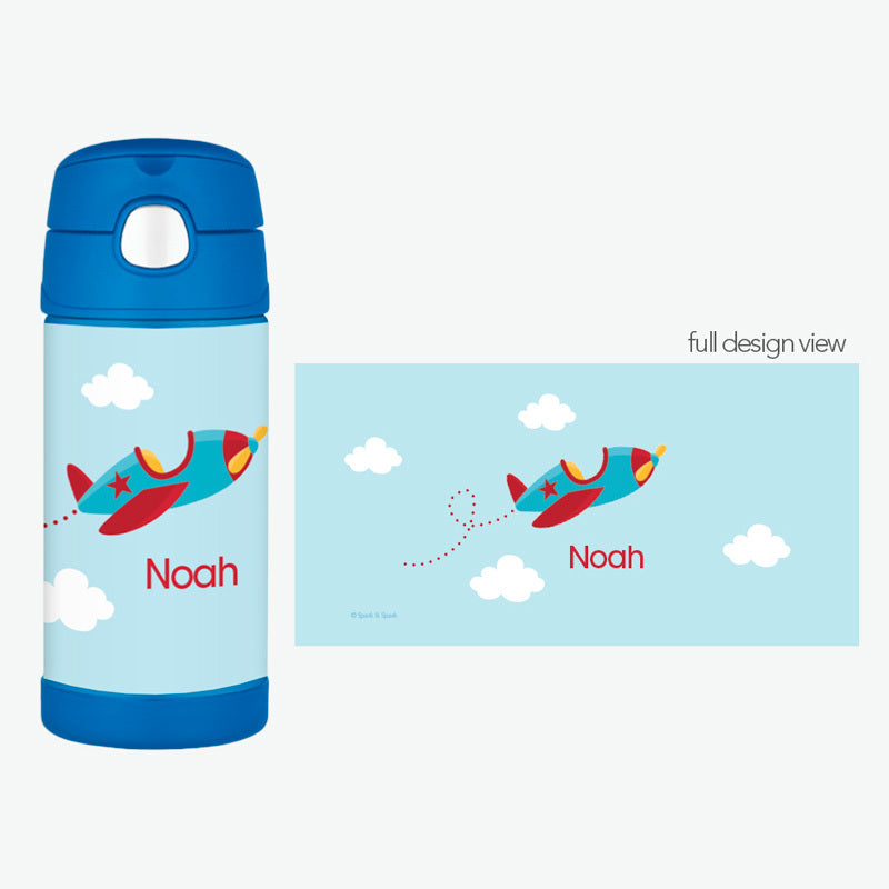 Fly Little Plane Personalized Thermos Bottle - Give Wink