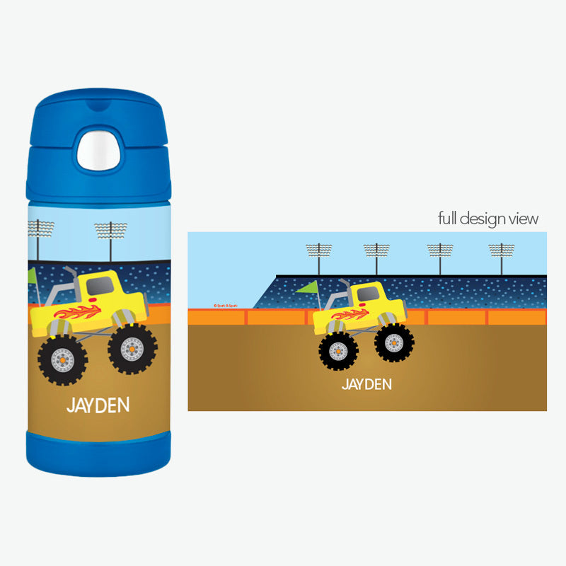 Monster Truck Personalized Thermos Bottle - Give Wink
