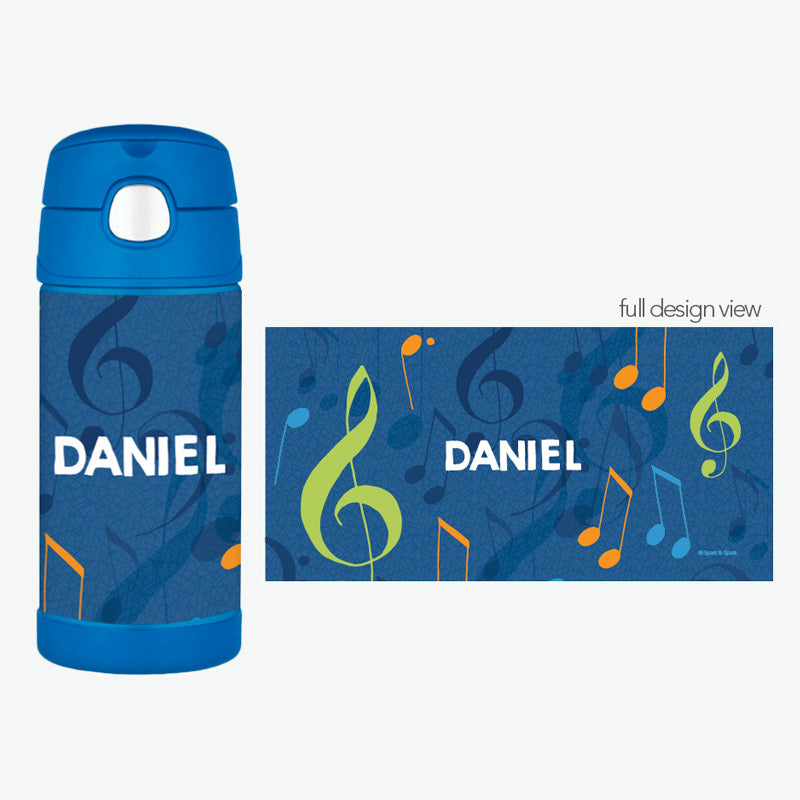 Musical Notes Personalized Thermos Bottle - Give Wink
