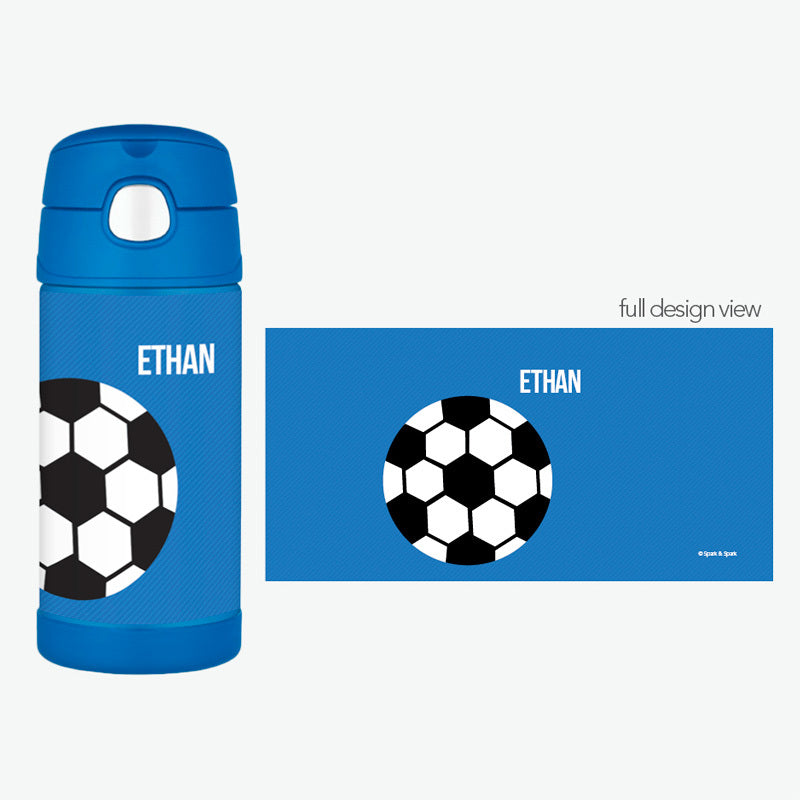 Soccer Fan Personalized Thermos Bottle - Give Wink