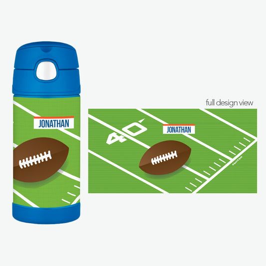 Football Fan Personalized Thermos Bottle - Give Wink
