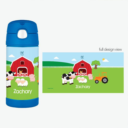 A Day in the Farm Personalized Thermos Bottle - Give Wink
