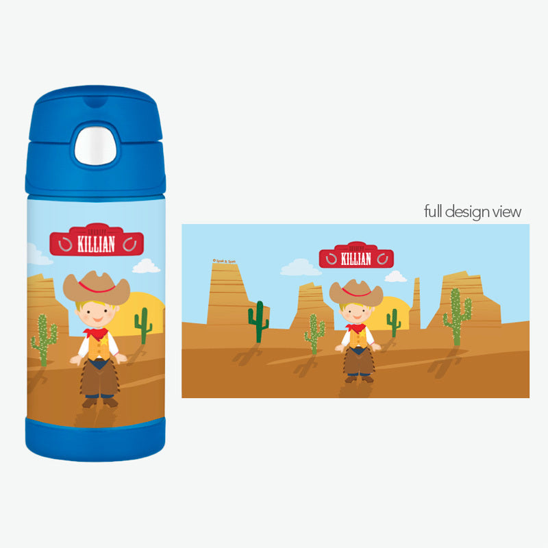 Cowboy Personalized Thermos Bottle - Give Wink