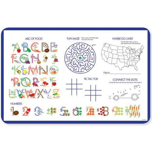Blue Circles and Circles Personalized Kids Placemat - Give Wink
