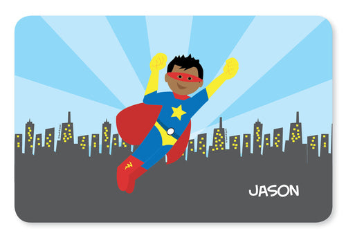Cool Superhero Personalized Kids Placemat - Give Wink