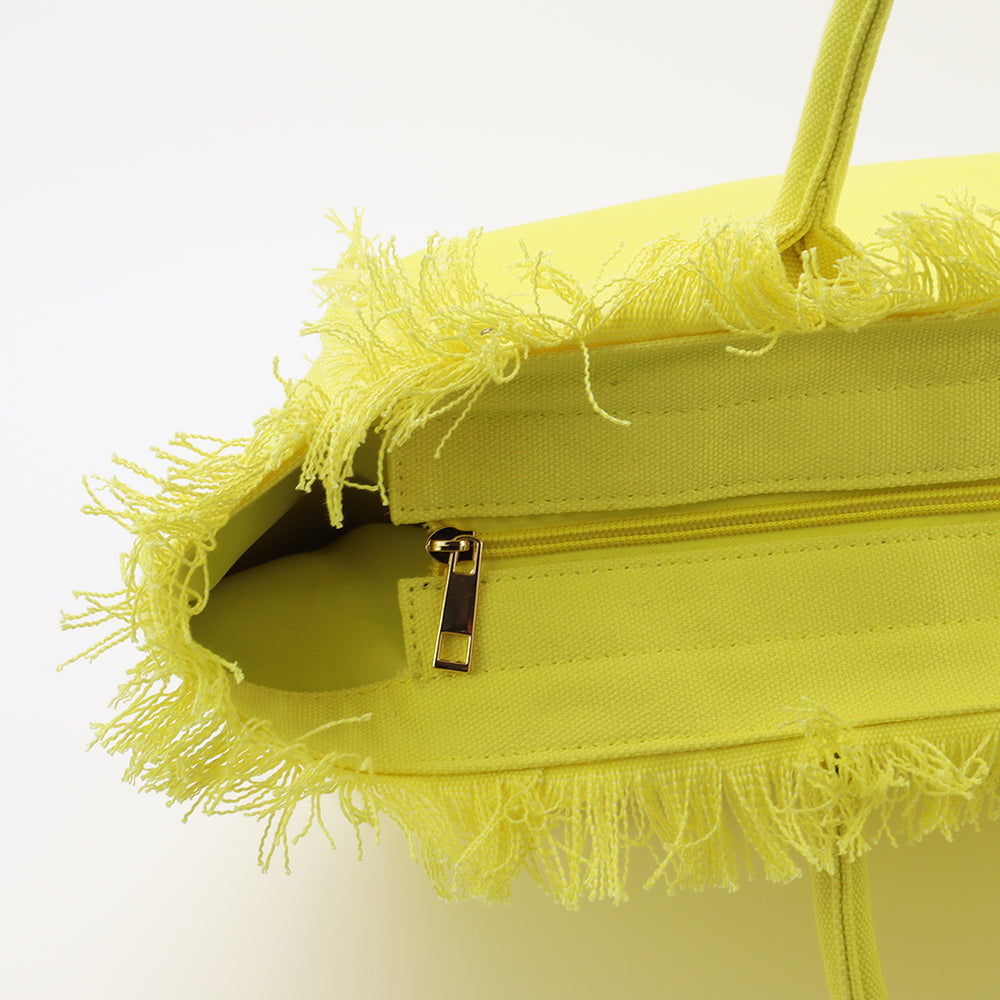 Canvas Beach Tote - Yellow - Give Wink