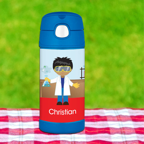 Cool Scientist Boy Personalized Thermos Bottle - Give Wink