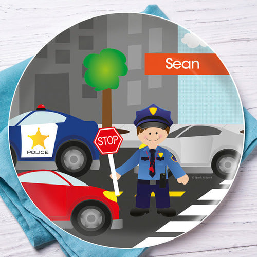 Police On Duty Personalized Kids Plates - Give Wink