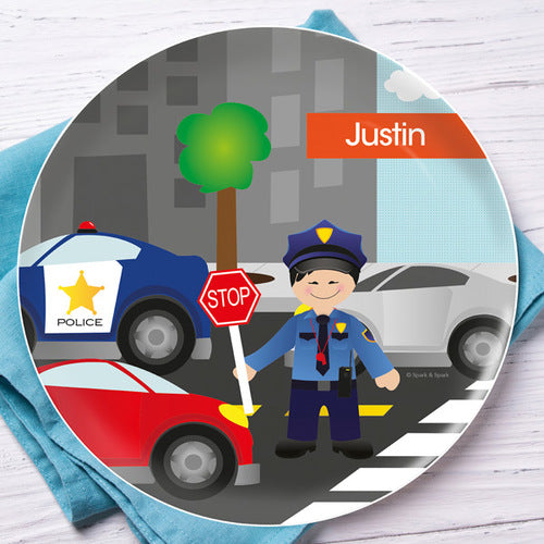 Police On Duty Personalized Kids Plates - Give Wink
