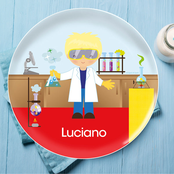 Cool Scientist Boy Personalized Kids Plates - Give Wink