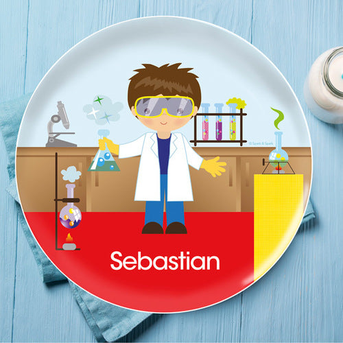 Cool Scientist Boy Personalized Kids Plates - Give Wink
