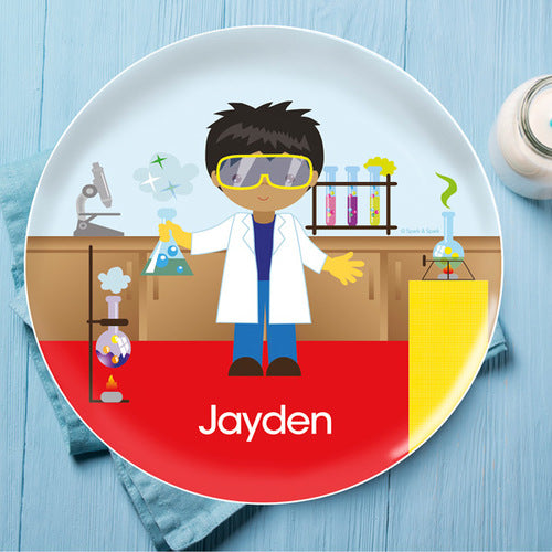 Cool Scientist Boy Personalized Kids Plates - Give Wink