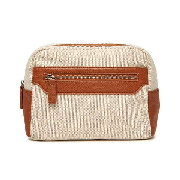 Canvas & Leather Cosmetic Pouch - Give Wink