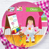 Artist At Work Personalized Kids Plates - Give Wink