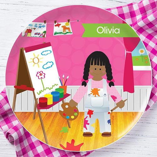 Artist At Work Personalized Kids Plates - Give Wink