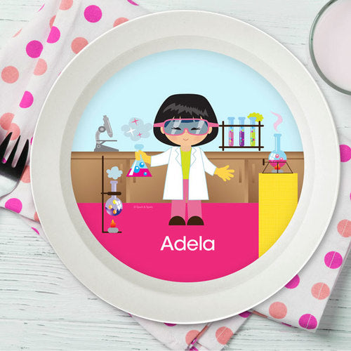 Cool Scientist Girl Personalized Kids Bowl - Give Wink