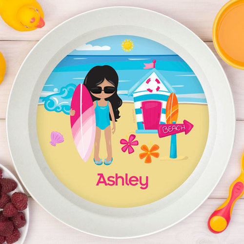Beach Girl Personalized Kids Bowl - Give Wink