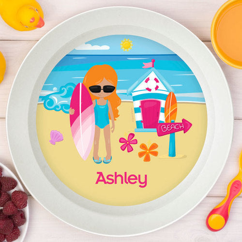 Beach Girl Personalized Kids Bowl - Give Wink