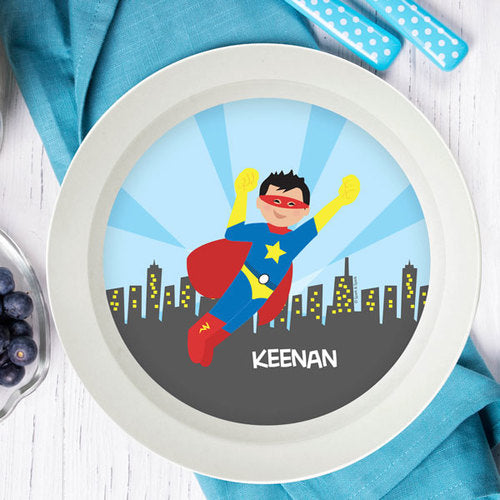 Cool Superhero Personalized Kids Bowl - Give Wink
