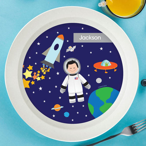 Astronaut To The Moon Personalized Kids Bowl - Give Wink