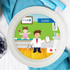 Doctor's Visit Boy Personalized Kids Bowl - Give Wink