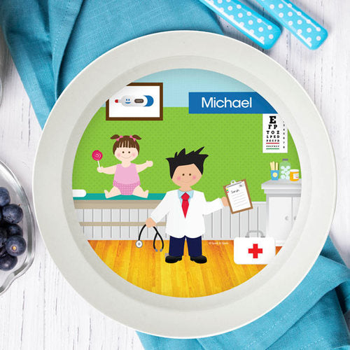 Doctor's Visit Boy Personalized Kids Bowl - Give Wink