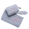 Personalized Adult Travel Set LOVE 3 Piece Knitted Grey / Neon Pink - Give Wink