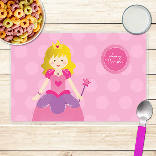 Cute Princess Personalized Kids Placemat - Give Wink