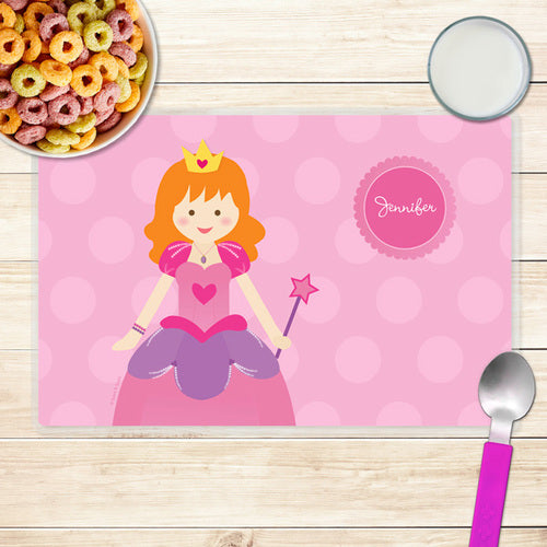 Cute Princess Personalized Kids Placemat - Give Wink