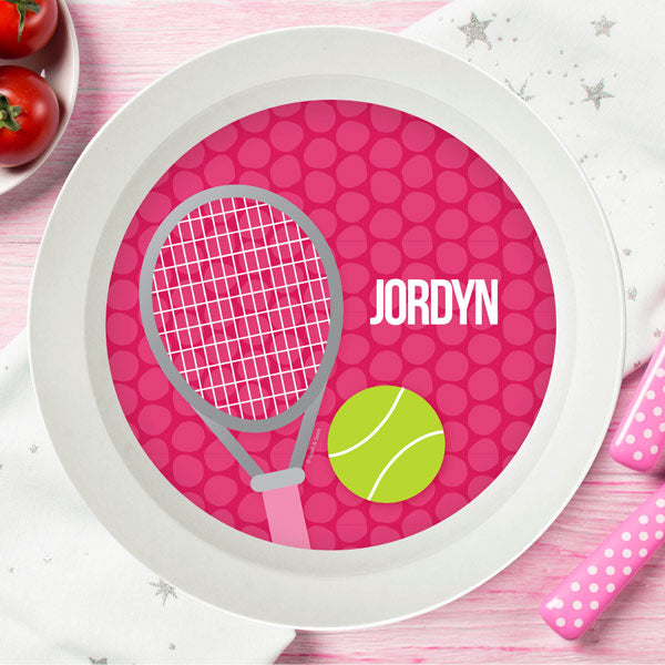 Tennis Fan Girl Personalized Kids Bowl - Give Wink