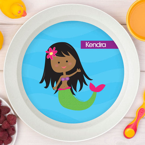 Cute Mermaid Personalized Kids Bowl - Give Wink