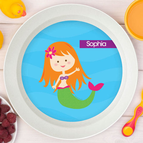 Cute Mermaid Personalized Kids Bowl - Give Wink