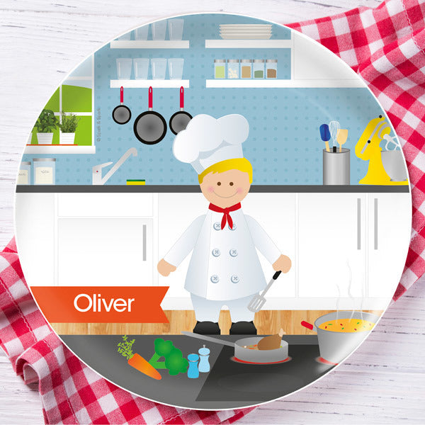The Boy Chef Personalized Kids Plates - Give Wink
