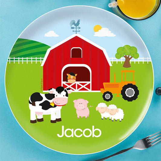 A Day In The Farm Personalized Kids Plates - Give Wink