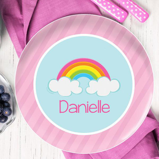 A Rainbow In The Sky Personalized Kids Plates - Give Wink