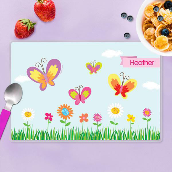 A Butterfly Field Personalized Kids Placemat - Give Wink