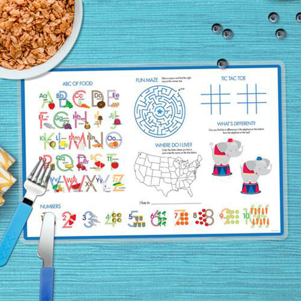 A Linen Blue Letter Personalized Kids Placemat - Give Wink