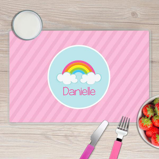 A Rainbow in the Sky Personalized Kids Placemat - Give Wink