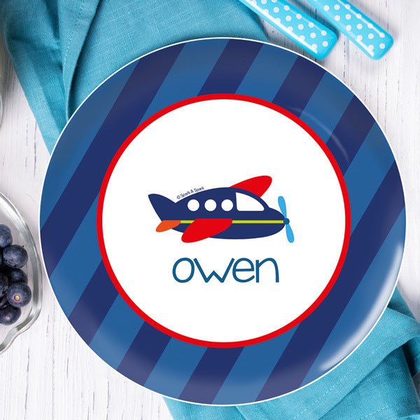 Airplane Ride Personalized Kids Plates - Give Wink