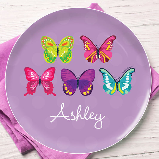 Bright Butterflies Personalized Kids Plates - Give Wink