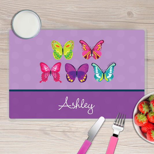 Bright Butterflies Personalized Kids Placemat - Give Wink