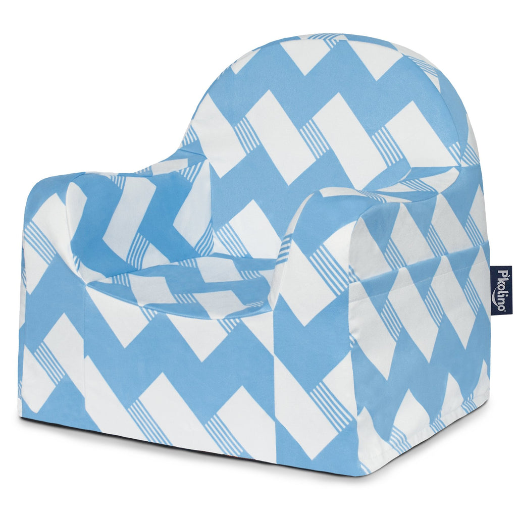 Chevron Blue Personalized Little Chair - Give Wink