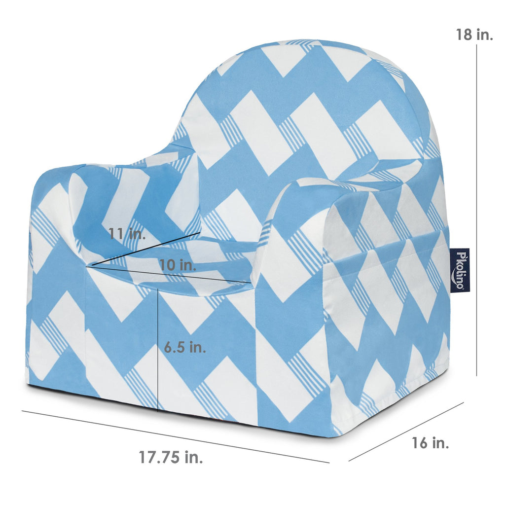 Chevron Blue Personalized Little Chair - Give Wink