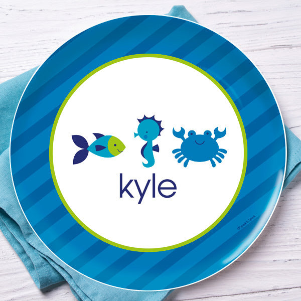 Cute Undersea Creatures Personalized Kids Plates - Give Wink
