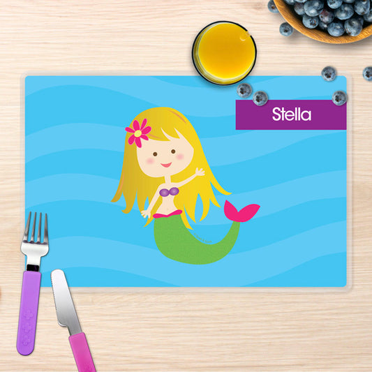 Cute Mermaid Personalized Kids Placemat - Give Wink