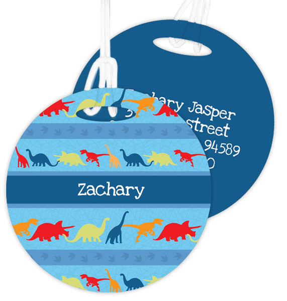 Dinosaur Trails Personalized Bag Tag - Give Wink