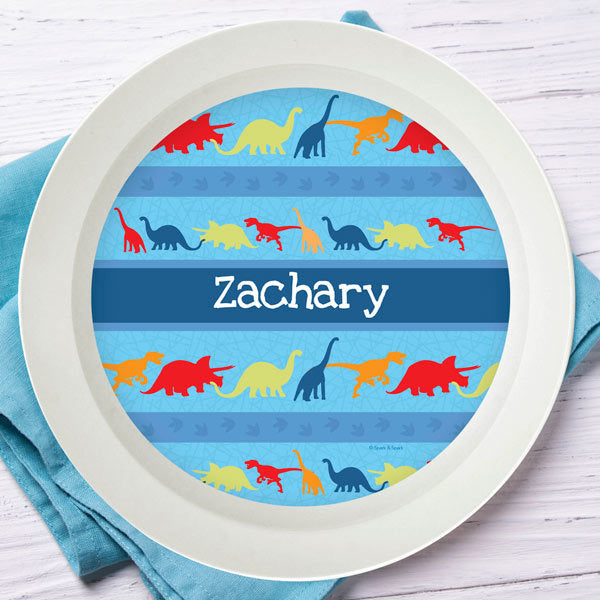 Dinosaur Trails Personalized Kids Bowl - Give Wink