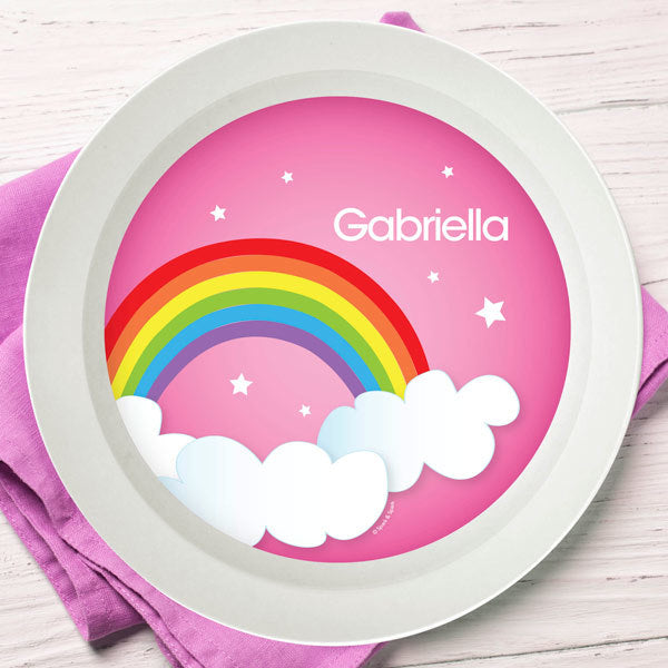 Dreamy Rainbow Personalized Kids Bowl - Give Wink