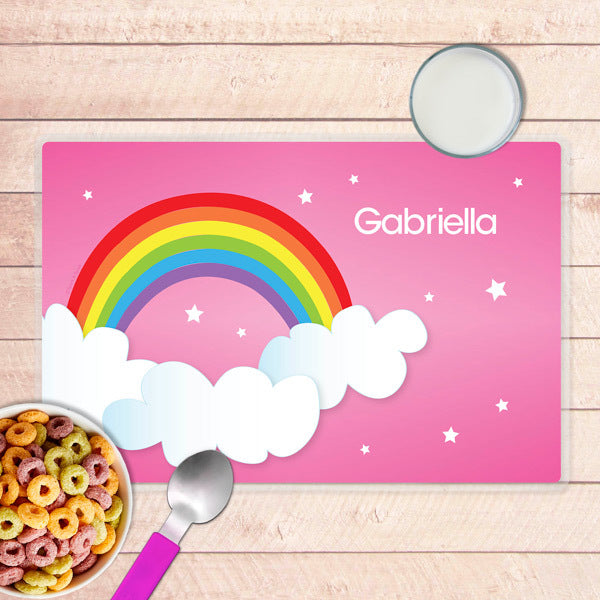Dreamy Rainbow Personalized Kids Placemat - Give Wink