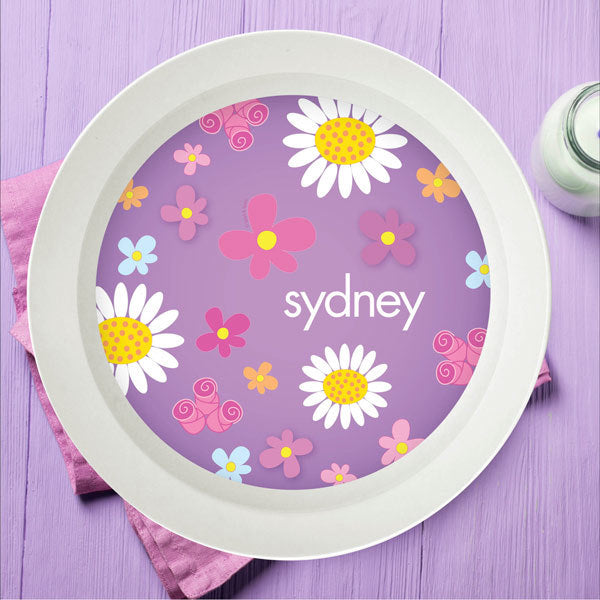 Field Of Flowers Personalized Kids Bowl - Give Wink